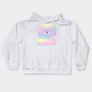 Rainbow Eye in the Sky Kids Hoodie